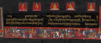 Prajñāpāramitāsūtra cover -Tibet House Museum, New Delhi - <a href="https://www.himalayanart.org/items/71926"> Meet at Himalayan Art Resources</a>